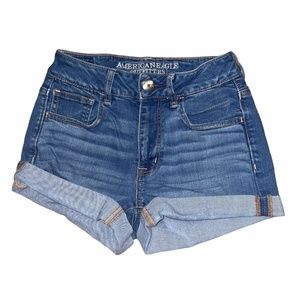 American Eagle 2 Women's Shortie-Shorts Denim Cuff